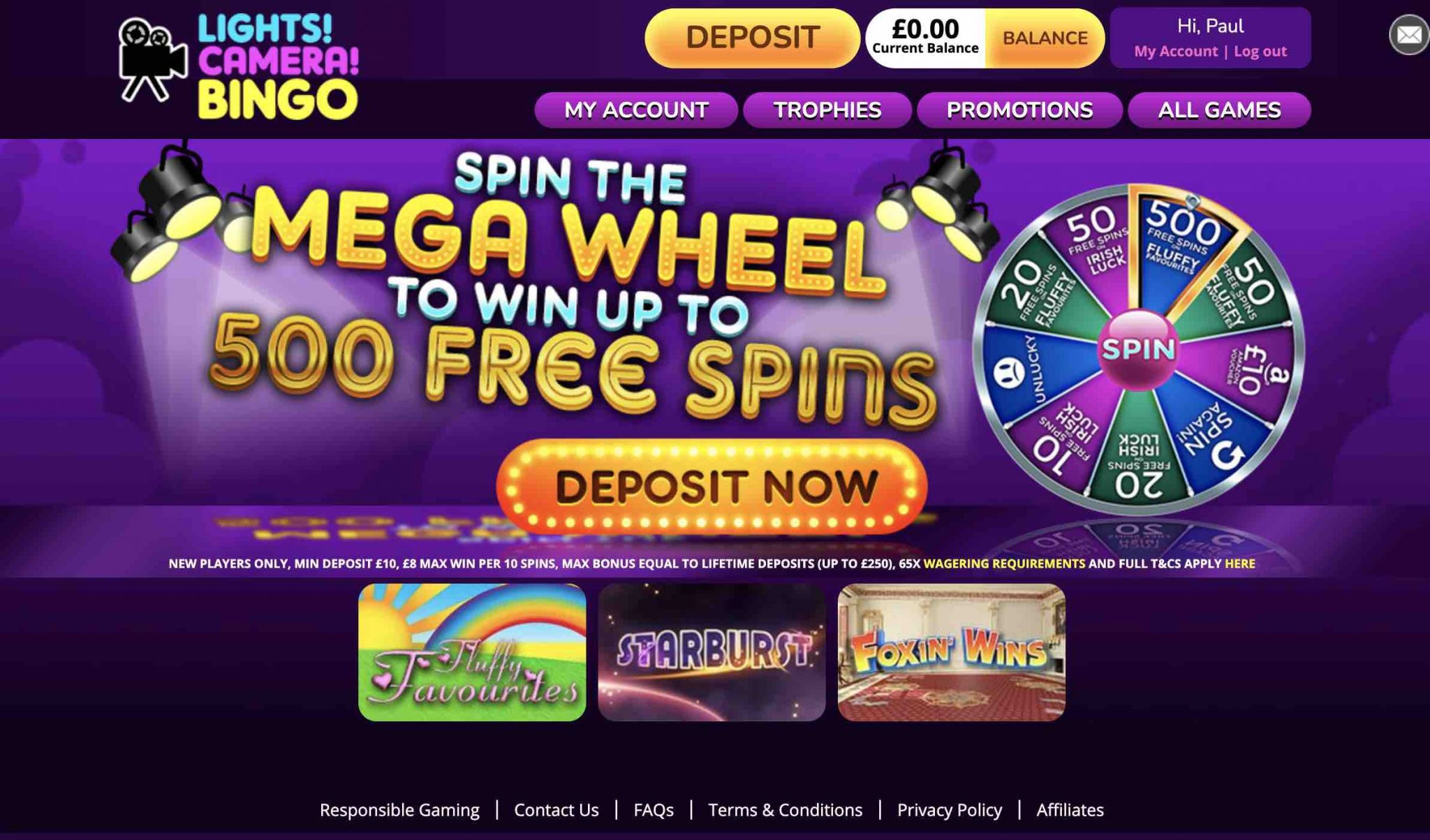Lights! Camera! Bingo! Claim 20 Free Spins, No Deposit! Full Review