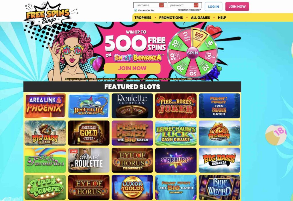 FreeSpinsBingo.co.uk - Pop Art Aesthetic and Win up to 500 Free Spins
