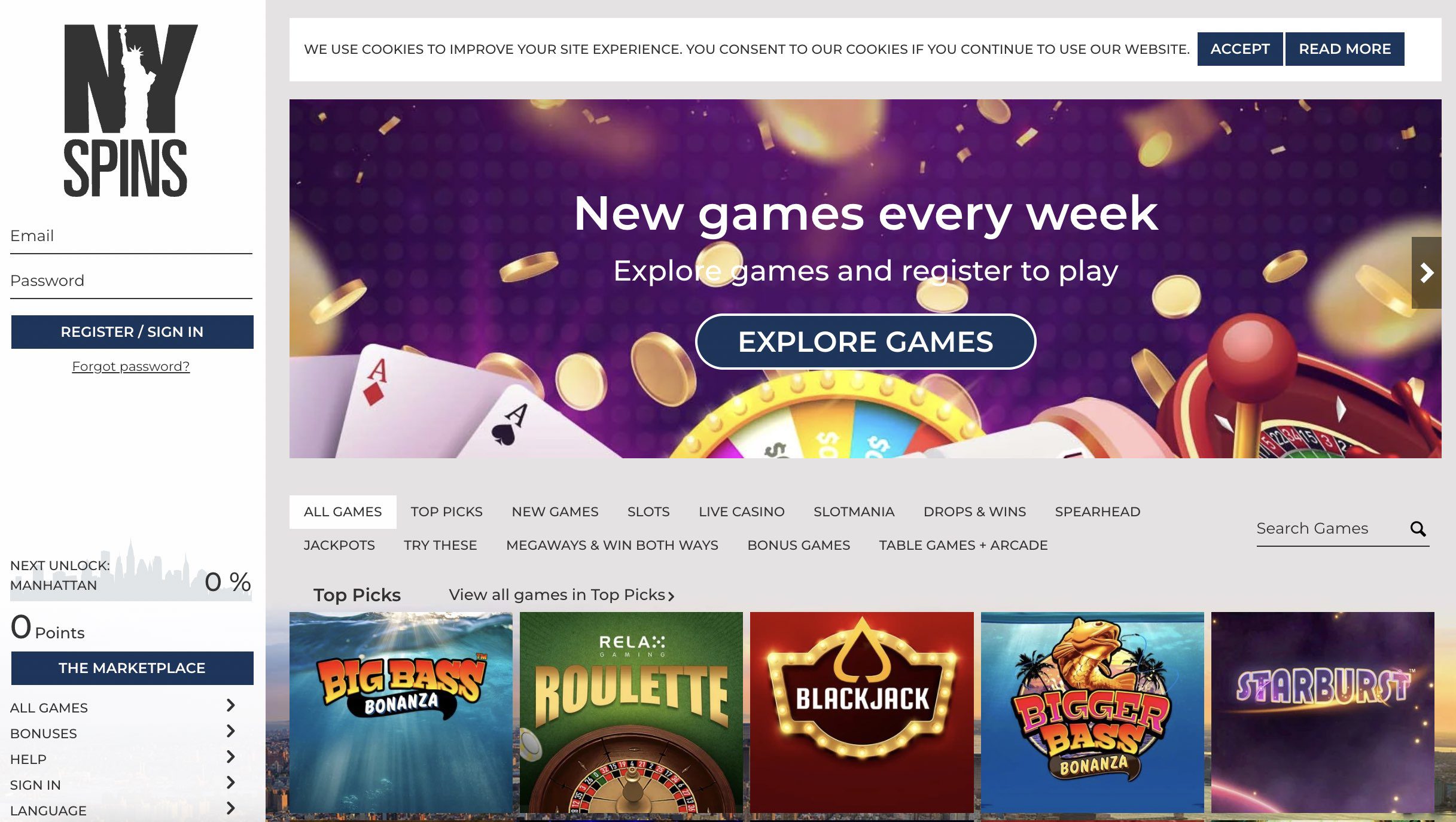 NY Spins Review - Enjoy Real Money Spins on First Deposit