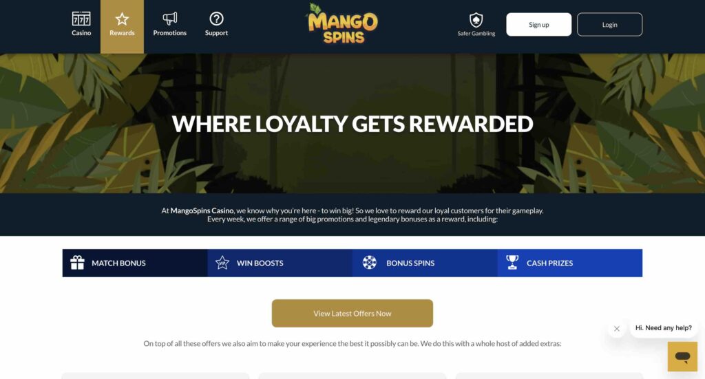 Mango Spins Rewards
